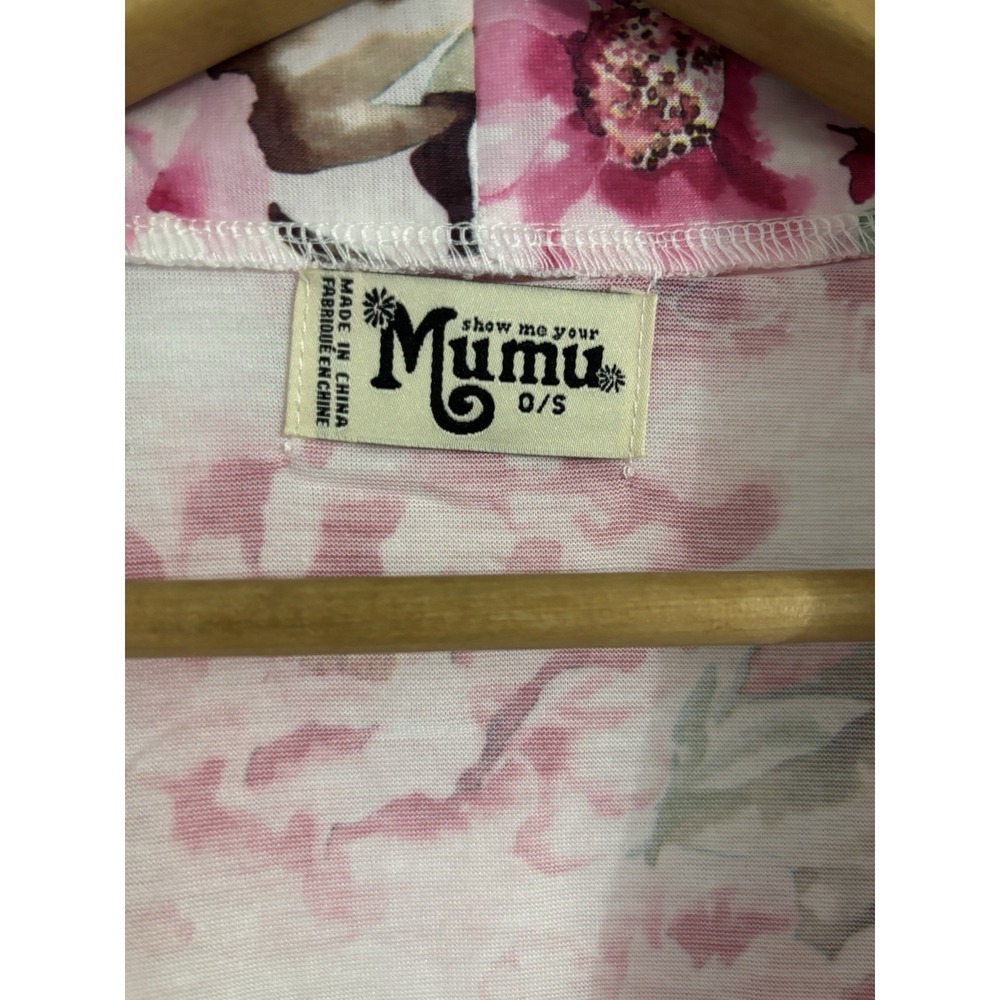 Show Me Your Mumu Women's Pink Floral Kimono Robe One Size Bridal Loungewear - Picture 3 of 6